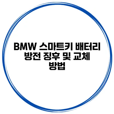 BMW 스마트키 배터리 방전 징후 및 교체 방법