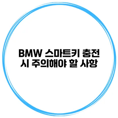 BMW 스마트키 충전 시 주의해야 할 사항