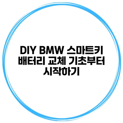 DIY BMW 스마트키 배터리 교체 기초부터 시작하기