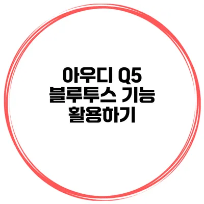 아우디 Q5 블루투스 기능 활용하기