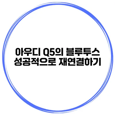 아우디 Q5의 블루투스 성공적으로 재연결하기
