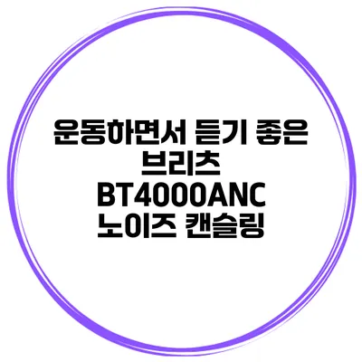 운동하면서 듣기 좋은 브리츠 BT4000ANC 노이즈 캔슬링