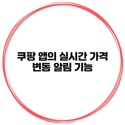 쿠팡 앱의 실시간 가격 변동 알림 기능