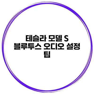 테슬라 모델 S 블루투스 오디오 설정 팁