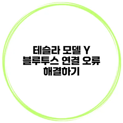 테슬라 모델 Y 블루투스 연결 오류 해결하기