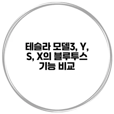 테슬라 모델3, Y, S, X의 블루투스 기능 비교